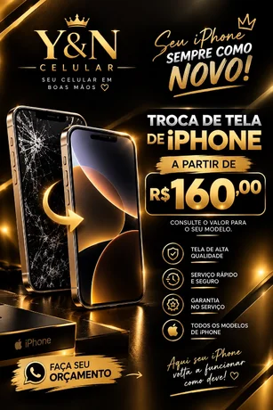 Foto de troca de tela de iPhone a partir de R$ 160,00
