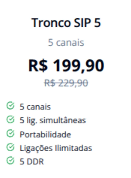 Foto de Tronco SIP 5 canais