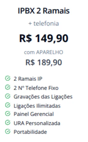 Foto de IPBX 2 Ramais + telefonia