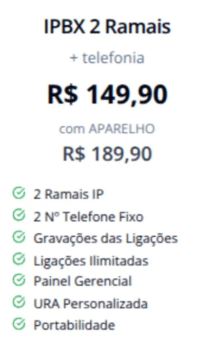 Foto de IPBX 2 Ramais + telefonia