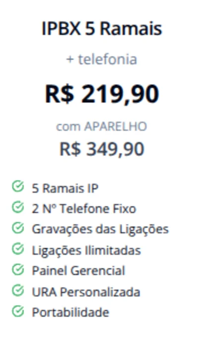 Foto de IPBX 5 Ramais + telefonia