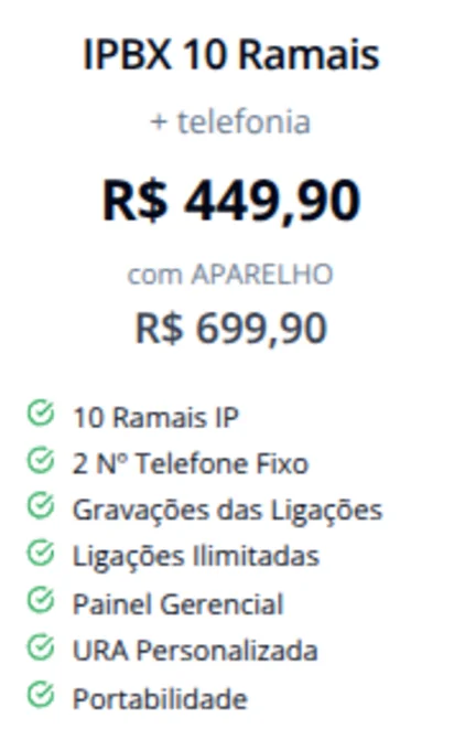 Foto de IPBX 10 Ramais + telefonia