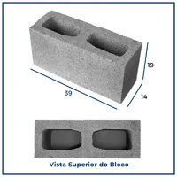 Miniatura de Bloco Estrutural 14x19x39cm
