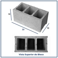 Miniatura de Bloco Vedação 19x19x39cm