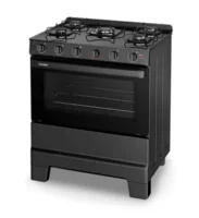 Miniatura de Fogão Esmaltec Ideal Super Glass 5 Bocas com Mesa de Vidro Automático Bivolt - Preto