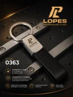 Miniatura de Chaveiro inox com couro