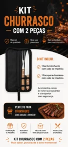 Foto de Kit Churrasco 2 Peças com Estojo Protetor