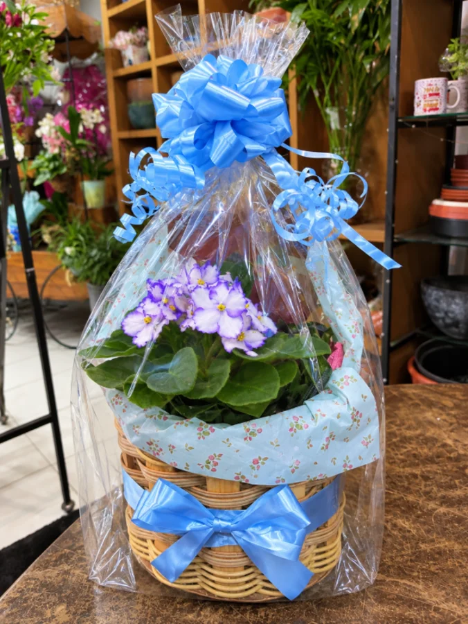 Foto de Cesta violeta e chocolates