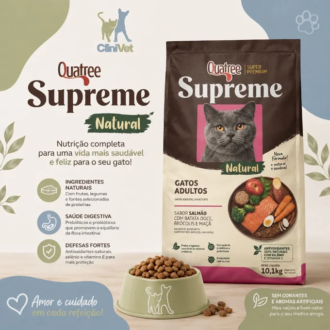 Foto de Quatree Supreme Gatos  Sabor Salmão com Batata-Doce