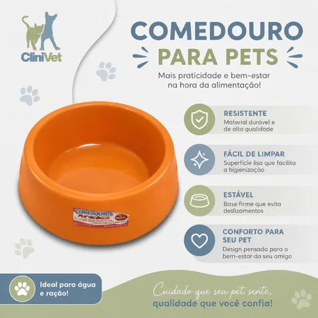 Foto de Comedouro/Bebedouro Cao Gato 1000ml - laranja