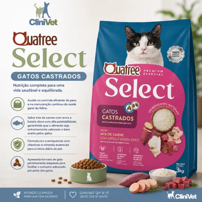Foto de Quatree Sélect Premium Especial Gatos castrados