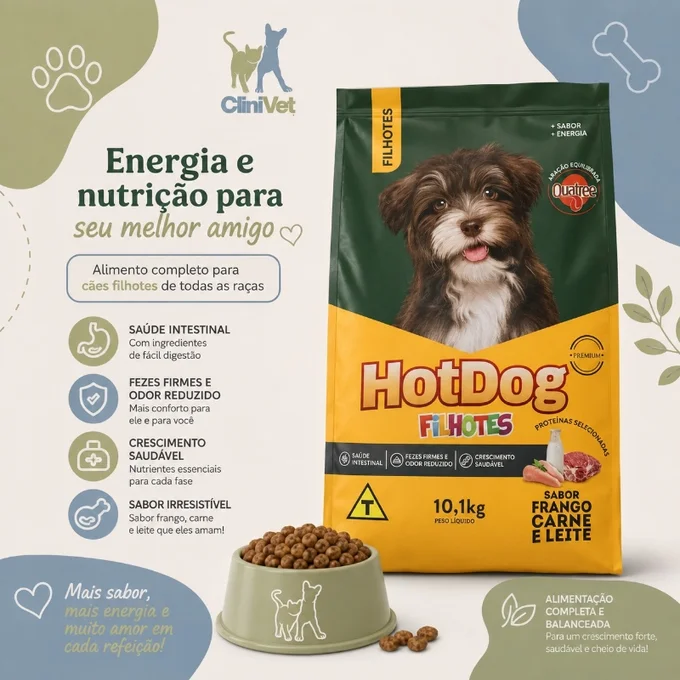 Foto de Quatree Hotdog Filhotes Sabor Frango, Carne e leite