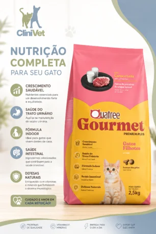 Foto de Quatree Gourmet Gatos Filhotes Sabor Carne e Leite