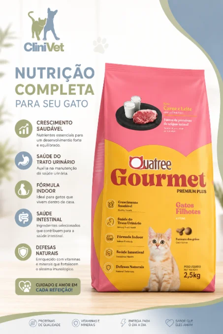 Foto de Quatree Gourmet Gatos Filhotes Sabor Carne e Leite