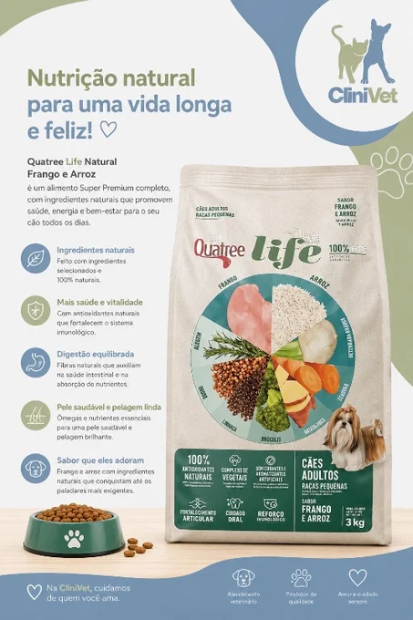 Foto de Quatree Life Premium Especial Cães Adultos Sabor Frango com Arroz