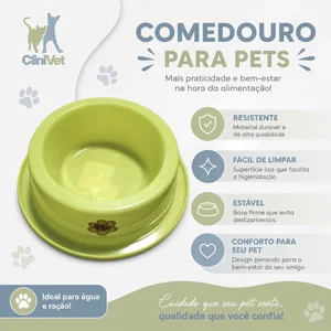 Foto de Comedouro/Bebedouro Tamanho Pequeno  Cães e Gatos Antiformigas 300ml - Amarelo  Neon