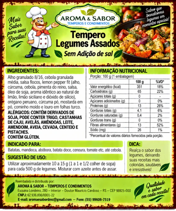 Foto de 17.95- *Tempero* Legumes Assados