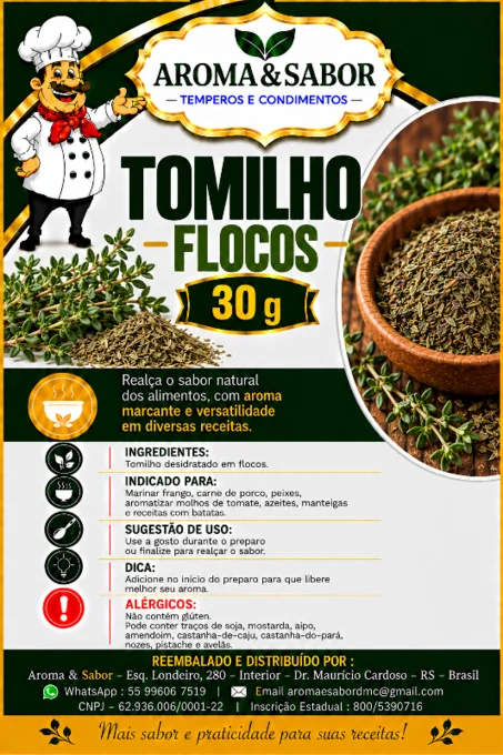 Foto de 07.107 - Tomilho Flocos 30 gr