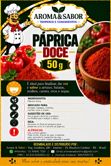 Foto de 15.115 - Páprica Doce 50 gr