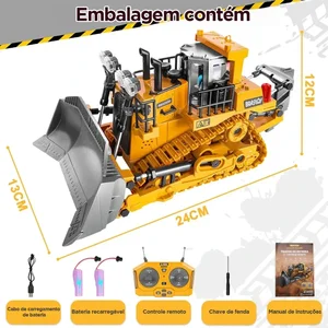 Foto de Miniatura Trator Esteira Patrola Bulldozer Controle Remoto