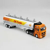 Miniatura de Conjunto De Caminhão E Reboque Tanque Fricção