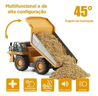 Miniatura de Miniatura Caminhão Basculante De Mineração Controle Remoto 9 Canais