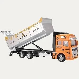 Foto de Conjunto 2 Miniaturas Caminhão Escavadeira e Caçamba Die Cast 1/50