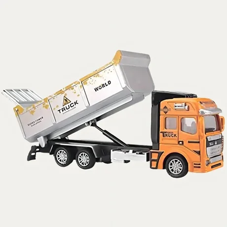 Foto de Conjunto 2 Miniaturas Caminhão Escavadeira e Caçamba Die Cast 1/50