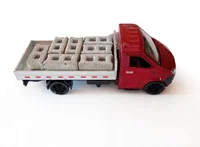 Miniatura de Miniatura Caminhão Iveco Fricção Carroceria com Carga ( Caixas , Tijolos e Blocos )