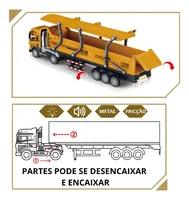 Miniatura de Miniatura Caminhão Carreta Graneleiro com Luz, Som e Fricção