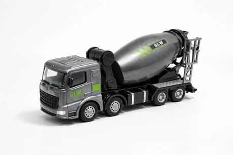 Foto de Conjunto 2 Miniatura Caminhão Betoneira E Caçamba Metal Glw 1:55  Fricção
