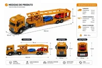Miniatura de Miniatura Caminhão Cegonha, com Luz, Som e Fricção