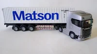 Miniatura de Miniatura Caminhão Diecast SCANIA com Contêiner Matson , Fricção, Som E Luz