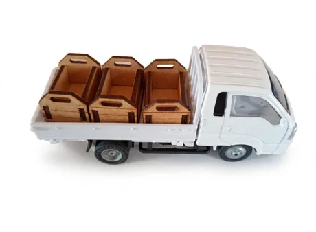 Foto de Miniatura Kia Bongo Mini Caminhão Fricção Carrinho Metal E Plástico com Carga ( à escolher )