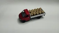 Miniatura de Miniatura Caminhão Iveco Fricção Carroceria com Carga ( GÁS DOURADO )