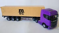 Miniatura de Miniatura Caminhão Diecast SCANIA com Contêiner Matson , Fricção, Som E Luz