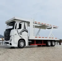 Miniatura de Miniatura Caminhão Mercedes Actros 1851 Cegonha Escala 1:24 Metal Luz Som