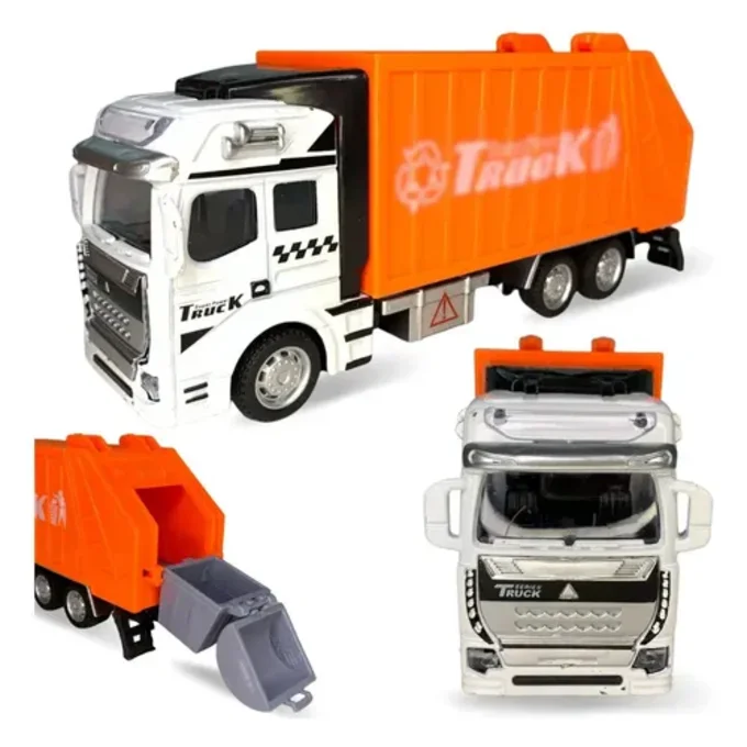 Foto de Miniatura Caminhão Truck Coleta De Lixo Reciclagem Miniatura Metal