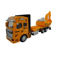 Miniatura de Conjunto 2 Miniaturas Caminhão Escavadeira e Caçamba Die Cast 1/50