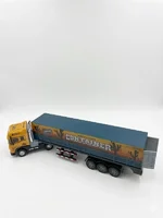 Miniatura de Miniatura Caminhão Carreta Container, com Luz, Som e Fricção