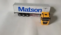 Miniatura de Miniatura Caminhão Diecast MERCEDES Contêiner Matson , Fricção, Som E Luz