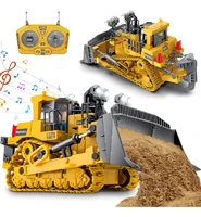 Miniatura de Miniatura Trator Esteira Patrola Bulldozer Controle Remoto