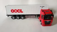 Miniatura de Miniatura Caminhão Diecast MERCEDES com Contêiner OOCL , Fricção, Som E Luz