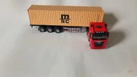 Miniatura de Miniatura Caminhão Diecast MERCEDES com Contêiner MSC , Fricção, Som E Luz