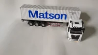 Miniatura de Miniatura Caminhão Diecast MERCEDES Contêiner Matson , Fricção, Som E Luz