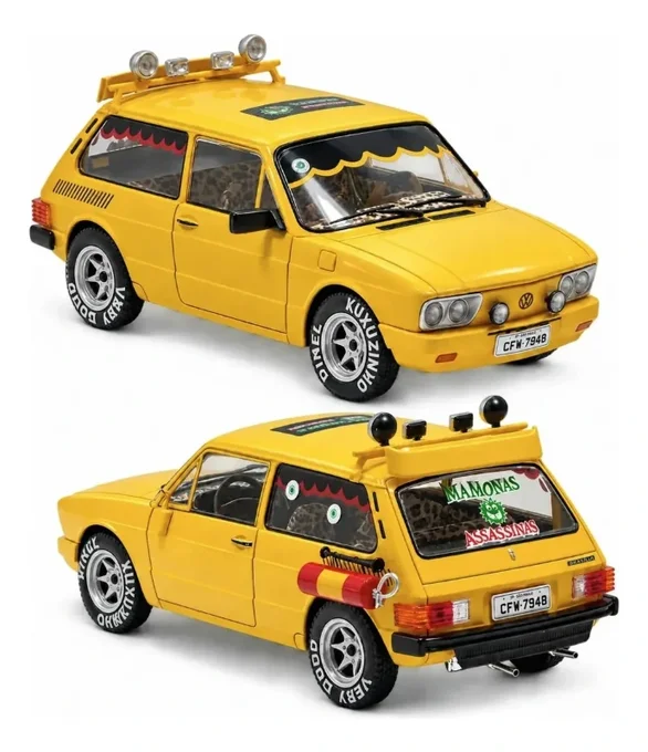Foto de Miniatura De Ferro Brasilia Amarela Mamonas Assassinas 1:24  RICA EM DETALHES
