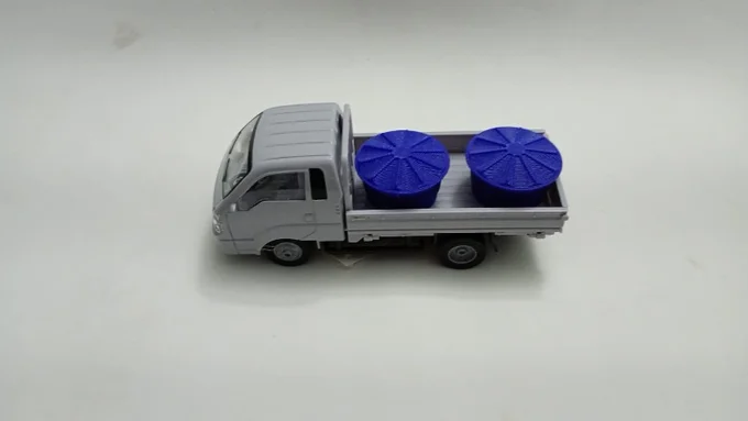 Foto de Miniatura Kia Bongo Mini Caminhão Fricção com Carga Caixa Agua.