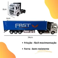 Miniatura de Miniatura Caminhão Container , Fricção