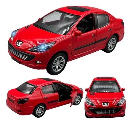 Foto de Miniatura PEUGETO 207 Sedan 1:36 Metal – Abre Portas Colecionável Realista