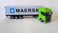 Miniatura de Miniatura Caminão Maersk Scania S730 Metal , Fricção. Luz E Som 1/50
